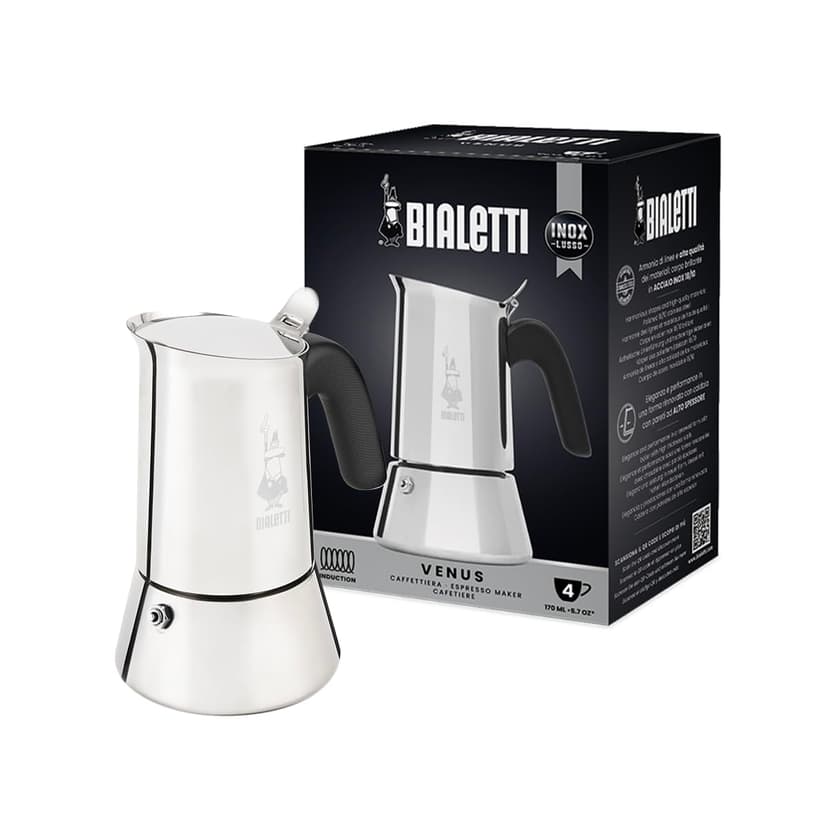 Bialetti New Venus Caffettiera in Acciaio Inox, Adatta all'Induzione, Argento, 4 Tazze,Silver - 1