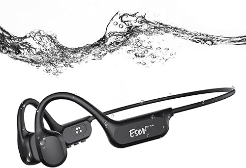 esonstyle Casque Conduction Osseuse Natation Bluetooth 6.0,Casque Étanche IP68,Ecouteur Waterproof Natation Écouteurs Ouverts sous l'eau avec MP3 8G pour Course à Pied, Cyclisme, Sport