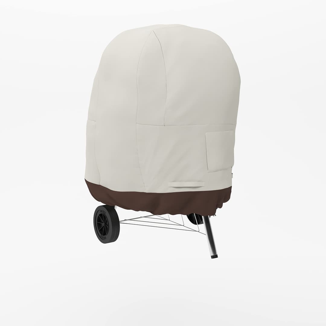 Amazon Basics Kettle Grill Cover, BBQ Cover, 67 cm, Ivory/Brown