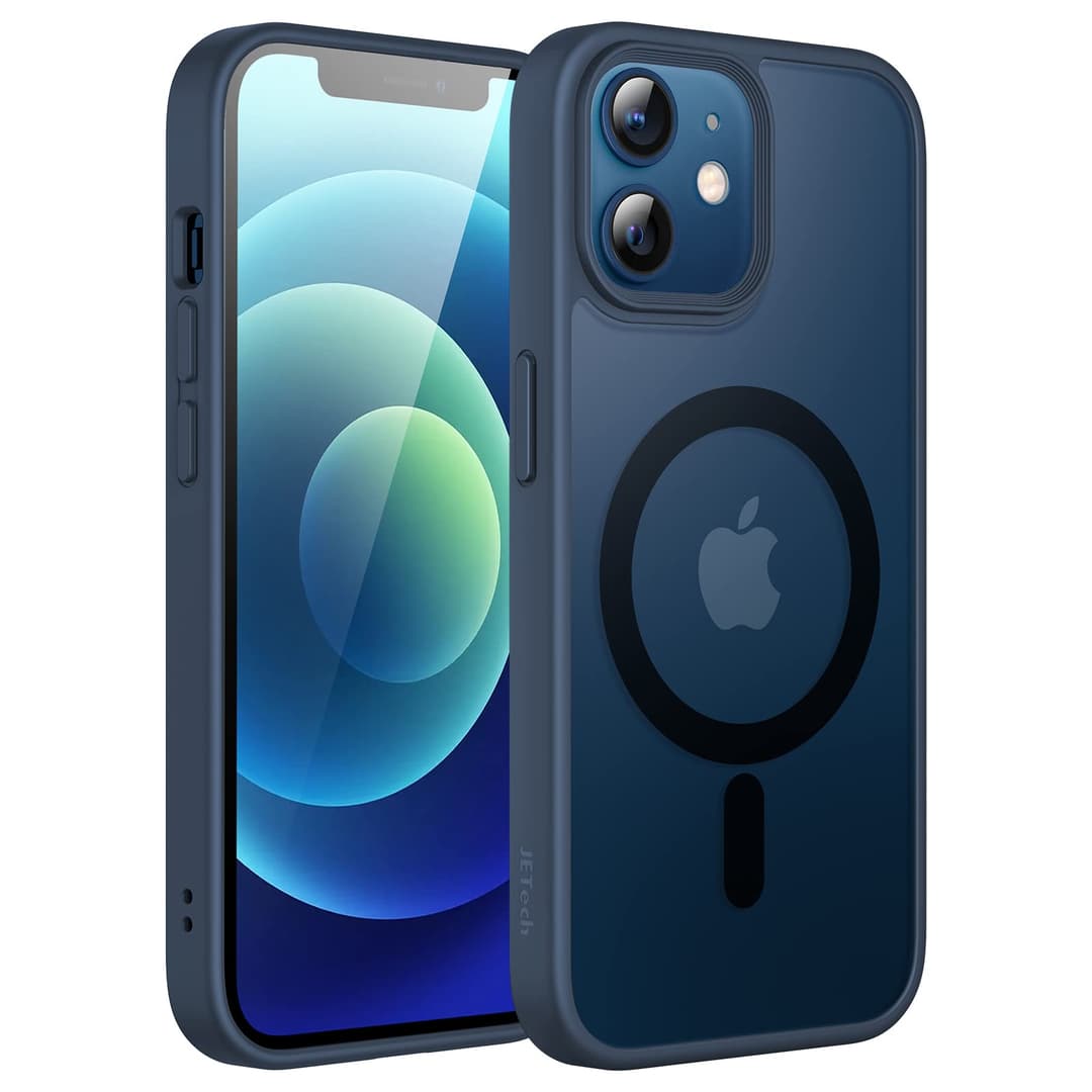 JETech Magnetic Case for iPhone 12/12 Pro 6.1-Inch Compatible with MagSafe, Translucent Matte Back Slim Shockproof Phone Cover (Storm Blue)