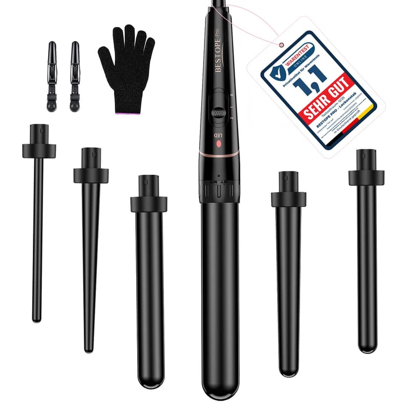 Set de Fer à Boucler pour Cheveux, BESTOPE PRO 6 en 1 Bou… - 1
