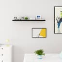 WOLTU Volato RG9478sz Floating Wall Shelf High Gloss Black, CD DVD Shelf Bookshelf Wooden Board 60x22.9x3.8cm - 2