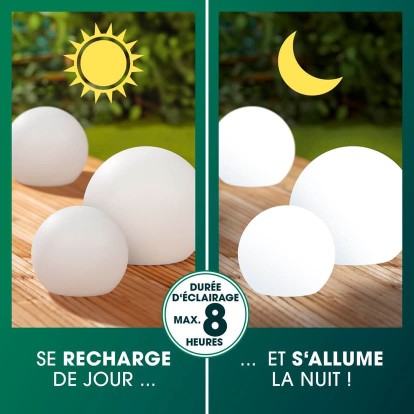 EASYmaxx Lampe solaire LED avec changement de couleur - Lampe de jardin décorative avec éclairage LED - Magnifiques effets de lumière avec capteur de lumière du jour pour l'intérieur et l'extérieur - - 2