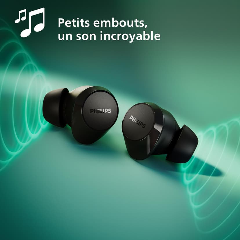 Philips TAT1209BK True Wireless in Ear Bluetooth Headphones - Small Buds. Great Value Natural Sound. Dynamic Bass, Pocket-Sized Charging Case, Clear Calls - Black - 4