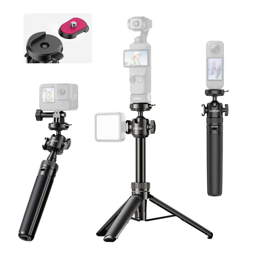 ULANZI MT90 Action Camera Tripod Stand Vlog Handle Grip w… - 1