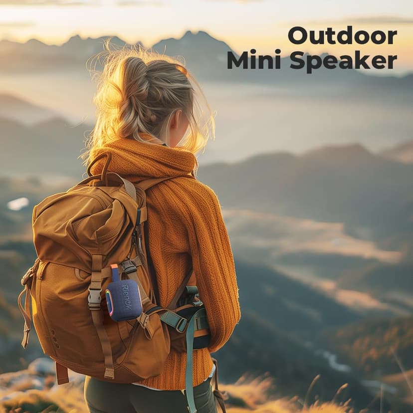 RIENOK Bluetooth Speaker Wireless Portable Waterproof Speaker with Lights FM Radio 15-Hour Playtime Bluetooth 5.3 TF Card USB Playback Mini for Home Garden Party Camping Travel - 9