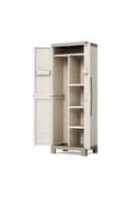 Keter Armoire Utilitaire Excellence - Armoire de Rangement en Résine Multifonctions - Étagères Modulables, Pieds Surélevés - Cuisine, Garage, Atelier, Placard - 68 x 39 x 182 cm - Sable/Terre - 3