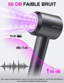 Asciugacapelli Ionico 1600W Phon Capelli Professionale 500 Milioni Ioni Negativi 50 dB 12 Modalità 4 Temperature 3 Velocità del Vento 160000 RPM Motore Senza Spazzole 2 Accessori Magnetici - 5