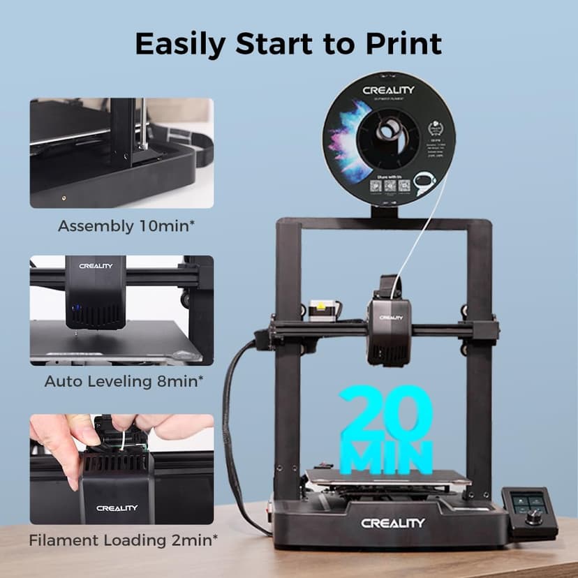 Creality Ender 3 V3 SE 3D Printer with CR Touch Auto Leveling, Sprite Direct Extruder, Dual Z & Y-axis, 250mm/s FDM Speed and 8.66 x 8.66 x 9.84in Print Size - Upgraded for Easy Beginners - 5