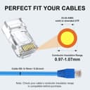 Proster RJ45 Crimp Tool Kit - RJ45 Pass Through Crimp Tool for CAT5 CAT5e CAT6 Network Cable with Network Cable Tester & 50Pcs Gold-Plated CAT6 Connectors & Covers & 5 Spare Blades & Stripper - 5