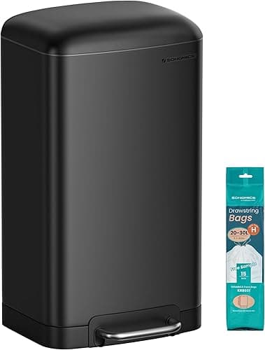 SONGMICS Kitchen Bin, 8 Gallon (30L) Rubbish Bin, Steel P…