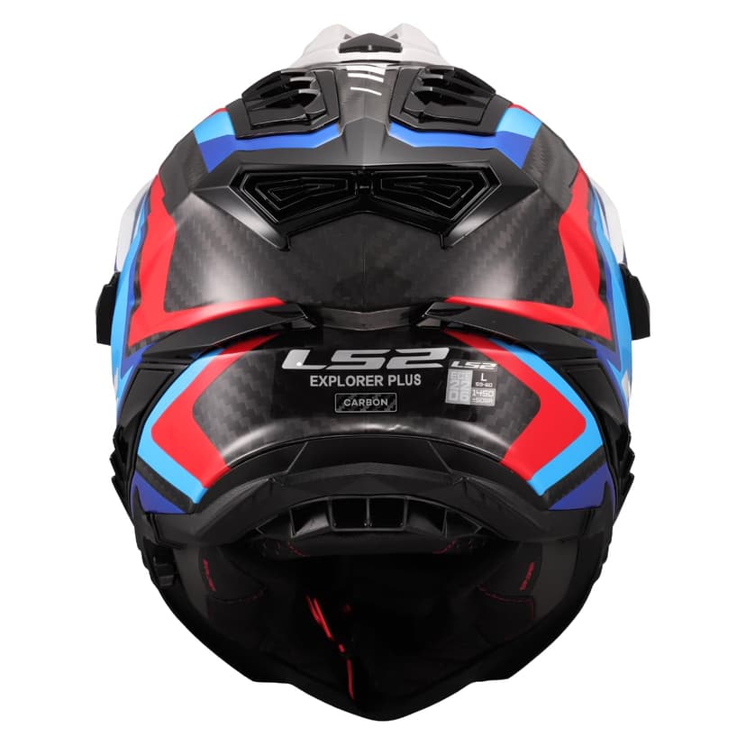 LS2, Casque Moto Cross Explorer Carbon Frontier II Gloss White Blue, L - 2
