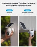 ieGeek 2K/3MP 360° PTZ Security Camera Outdoor Wireless with Removable Solar Panel,Continuous Power 2.4G WIFI CCTV Camera,PIR Motion Detection,Color Night Vision,APP Alert,IP65,Alexa Compatible - 2