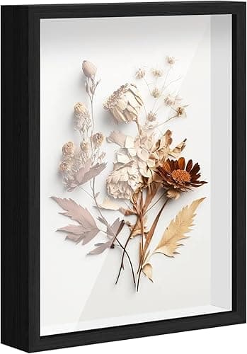 Woobroo A4 Box Frame for Crafts 3D Deep - 3D Shadow Display Case for Objects up to 3cm for Crafts, Anniversary, Wedding, Graduation