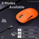 ATTACK SHARK X3 49g SUPERLIGHT Mouse, PixArt PAW3395 Gaming Sensor, BT/2.4G Wireless/Wired Gaming Mouse, 6 Adjustable DPI up to 26000, 200 Hrs Battery, Office Mice for Win11/Xbox/PS/Mac (Orange) - 4