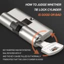 Bwintech 70mm(35/35) Nickel Zinc Alloy Euro Cylinder Lock,Door Barrel Lock,Key Key with 8 Horizontal dimple Keys,High Security for UPVC,Wooden,Composite Doors - 4