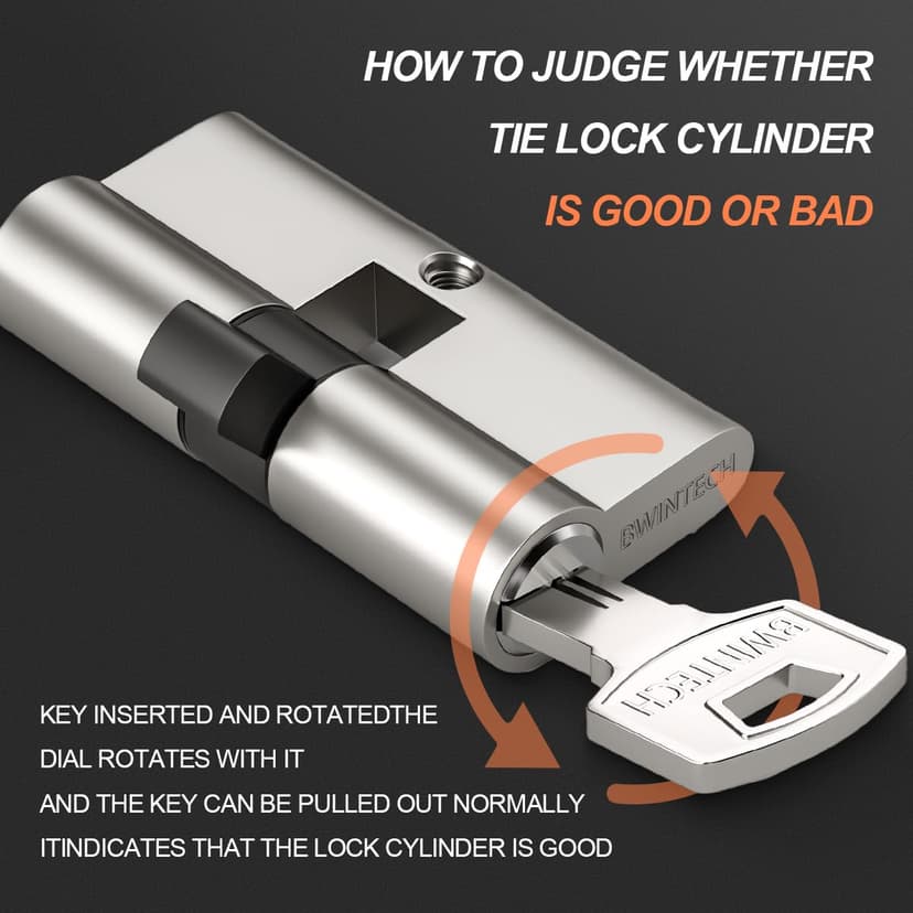 Bwintech 70mm(35/35) Nickel Zinc Alloy Euro Cylinder Lock,Door Barrel Lock,Key Key with 8 Horizontal dimple Keys,High Security for UPVC,Wooden,Composite Doors - 4