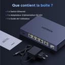 UGREEN Switch Ethernet 5 Ports Ethernet 2.5G 1 Port SFP+ 10G Switch RJ45 Boitier Métal 4KV Protection Contre la Foudre Multiprise RJ45 Montage Mural Agrégation de Liens Compatible avec PC Nas Caméra - 8