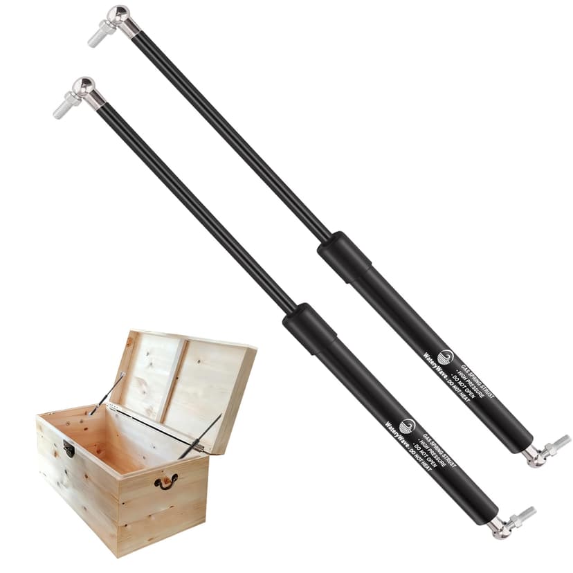 2Pcs 350MM 200N Universal Gas Struts with Ball Joint Heads Heavy Duty Gas Shock Absorber Springs for Cabinets Boat Cover Hatch Storage Box (Weight of suitable lid 36-50LB), 350MM-200N - 1