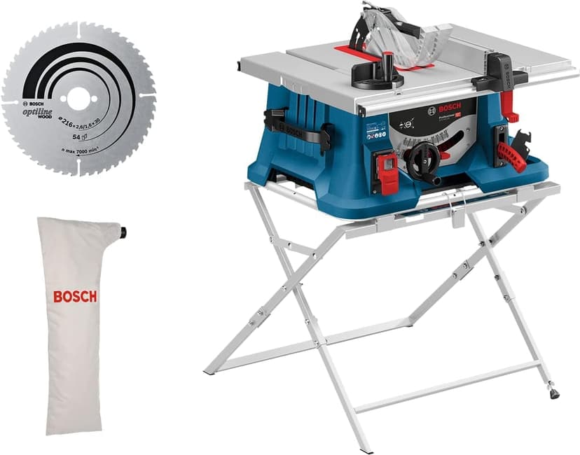 Bosch Professional GTS 635-216 table saw (GTA 560 Professional saw stand, 1 x Optiline Wood circular saw blade, dust bag, in carton) – Amazon exclusive set - 1