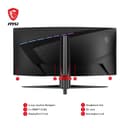 MSI MAG 345CQR 34" UWQHD Curved Gaming Monitor - Rapid VA 1500R 3440 x 1440, 180 Hz / 1 ms, Adaptive-Sync - DP 1.4a, HDMI 2.0b CEC - 6