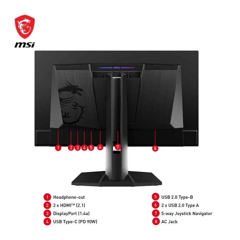 msi MPG 271QRX QD-OLED 27" WQHD Gaming Monitor - Pannello OLED Quantum Dot 2560 x 1440, 360Hz / 0,03ms, 99% DCI-P3, ΔE≤2, DisplayHDR True Black 400, KVM, RGB - DP 1.4a, HDMI 2.1, USB Type-C - 6