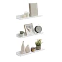 SONGMICS Wall Shelf 3 Set Floating Shelves Ledge for Picture Frames and Books, 38 x 10 cm, MDF White LWS38WT - 1