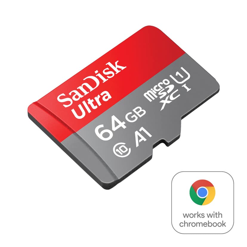 SANDISK Ultra microSDXC card 64GB for Chromebook + SD adapter (up to 140 MB/s transfer speed, with A1 App Performance, UHS-I, Class 10, U1) - 2