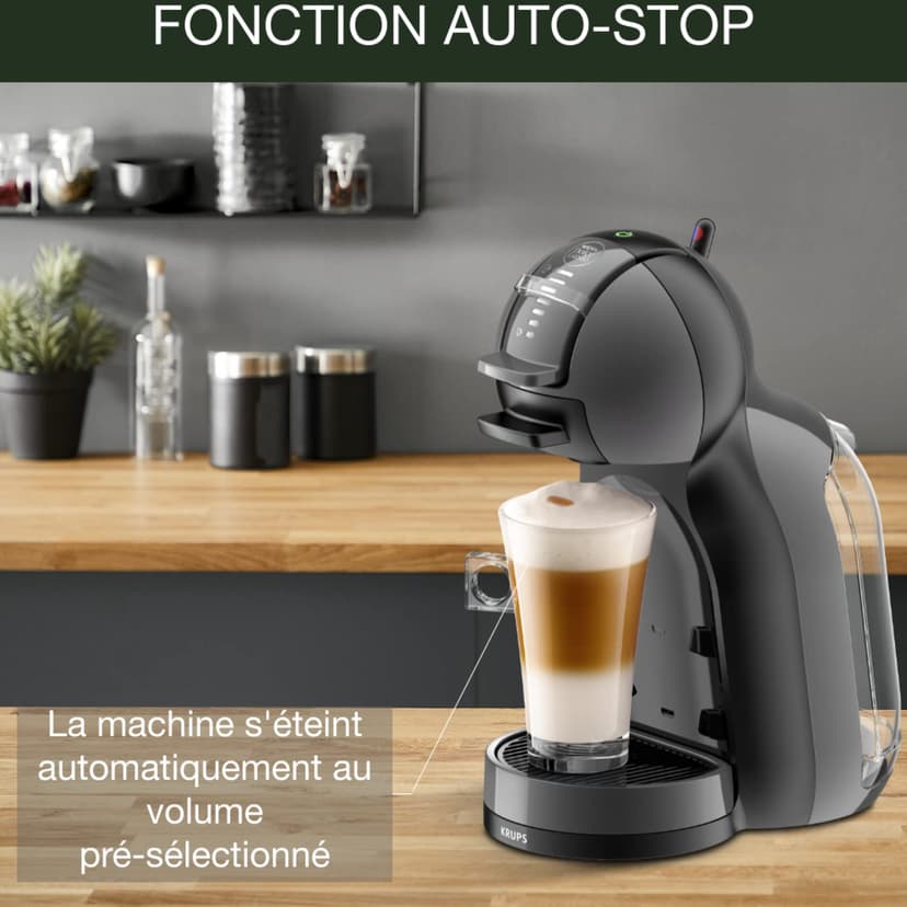 Krups Nescafé Dolce Gusto Machine à café capsules multi-boissons, 0.8 L, 15 bars, Cafetière compacte, Arrêt automatique, Taille de boisson réglable, Mini Me, Noir/Anthracite KP123810 - 7