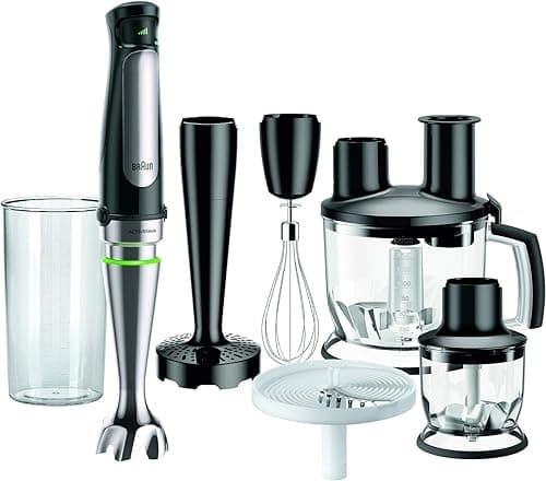 Braun 0X22111291 MQ 7087X Immersion Blender, Plastic, 1.2 liters, Black, Stainless Steel