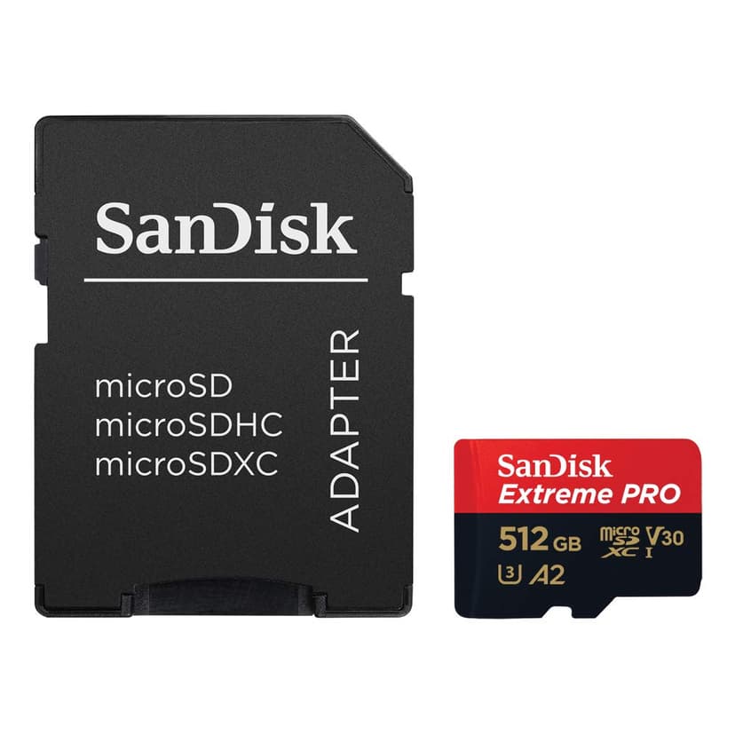 SanDisk 512GB Extreme PRO microSDXC card + RescuePro Deluxe, up to 200 MB/s, with A2 App Performance, for smartphones, action cameras or drones UHS-I Class 10 U3 V30, Black - 3
