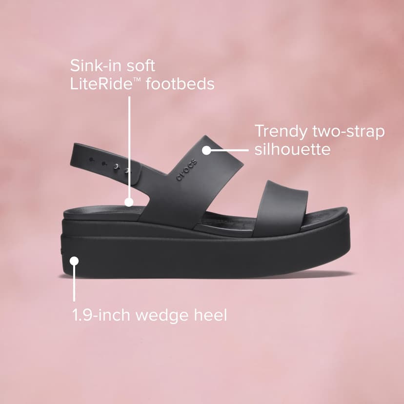 Crocs Femme Brooklyn Low Wedge Sandales, Latte/Mushroom, 38/39 EU - 7