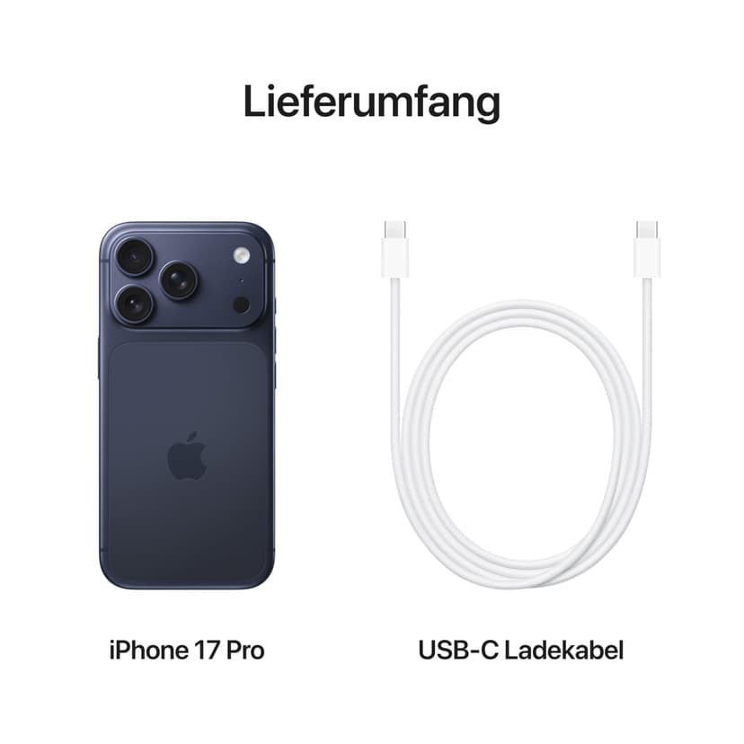 Apple iPhone 17 Pro 256GB: 6.3-inch display with ProMotion up to 120Hz, A19 Pro chip, Prodigious battery life, Pro Fusion camera system with Center Stage front camera; Intense blue - 6