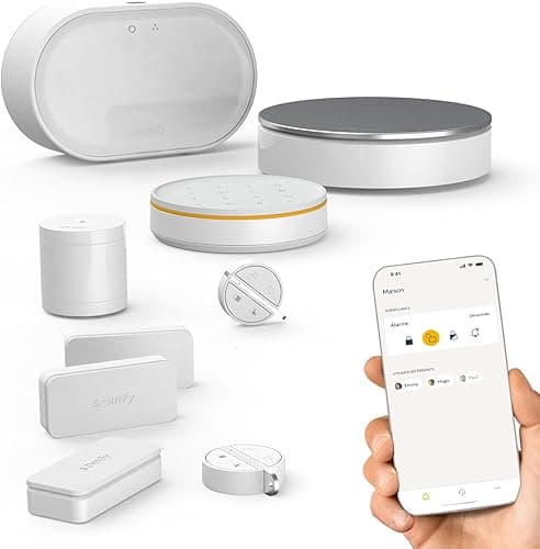 Somfy - Home Alarm Advanced - Système Alarme Maison sans Fil WiFi - Sirène Alarme Intérieure & 2 Badges - Kit de Sécurité pour la Maison Compatible Alexa, Google, Tahoma - Made in France