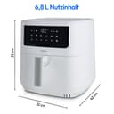 MEDION P10 XL Duo Hot Air Fryer (6.8 Litre XXL, Airfryer, 2,150 Watt, Two Stainless Steel Heating Elements, Shake Alarm, 9 Automatic Programmes, Touch Control Panel, LED Display), White - 9