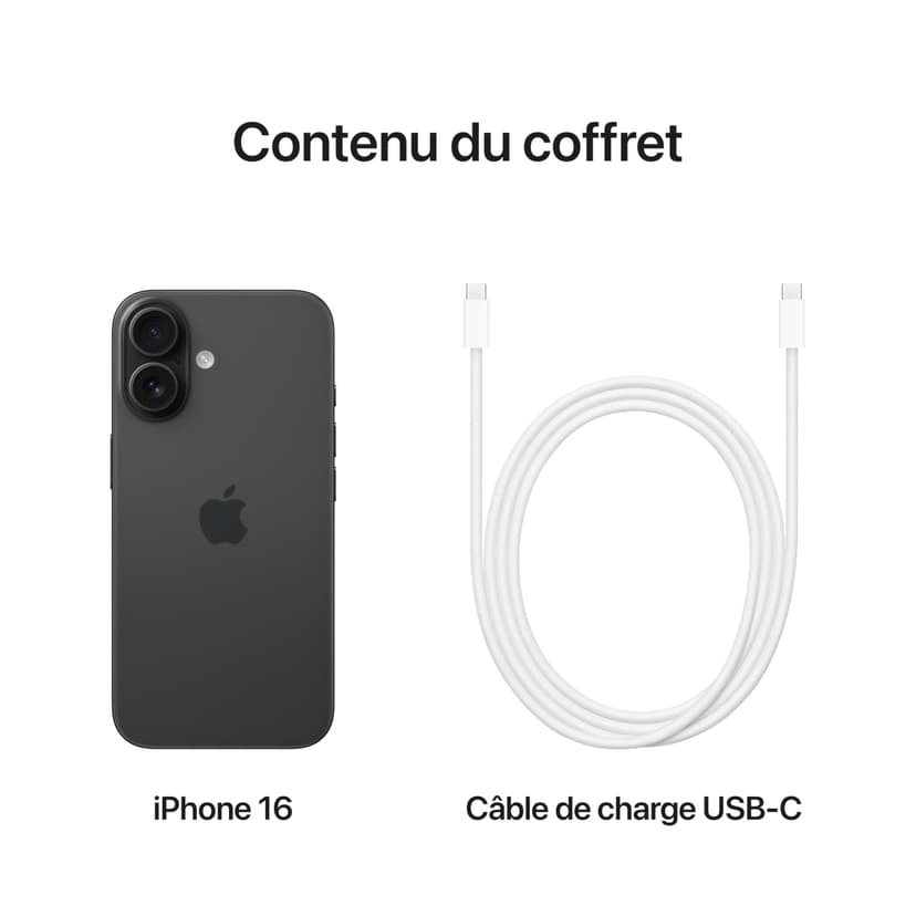 Apple iphone 16 (128gb) - black - 6