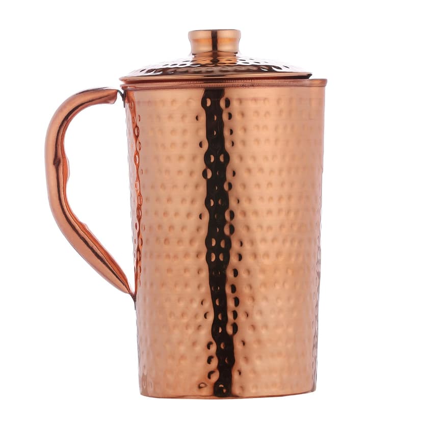 Pure Copper (99.74%) Hammered Water Jug | Copper Pitcher for Ayurveda Health Benefits (1.5 Liter) - 3