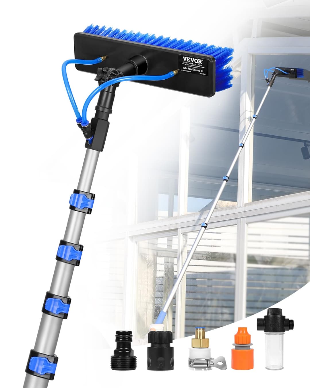 VEVOR 9m Cleaning Pole with Extendable Handle, 180° Rotat…