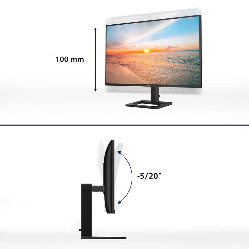 Philips 27E1N1600AM - 27 inch Quad HD monitor, speakers, height adjustable (2560x1440, 100Hz, HDMI 1.4, USB-C (65W PD), USB Hub) black - 5