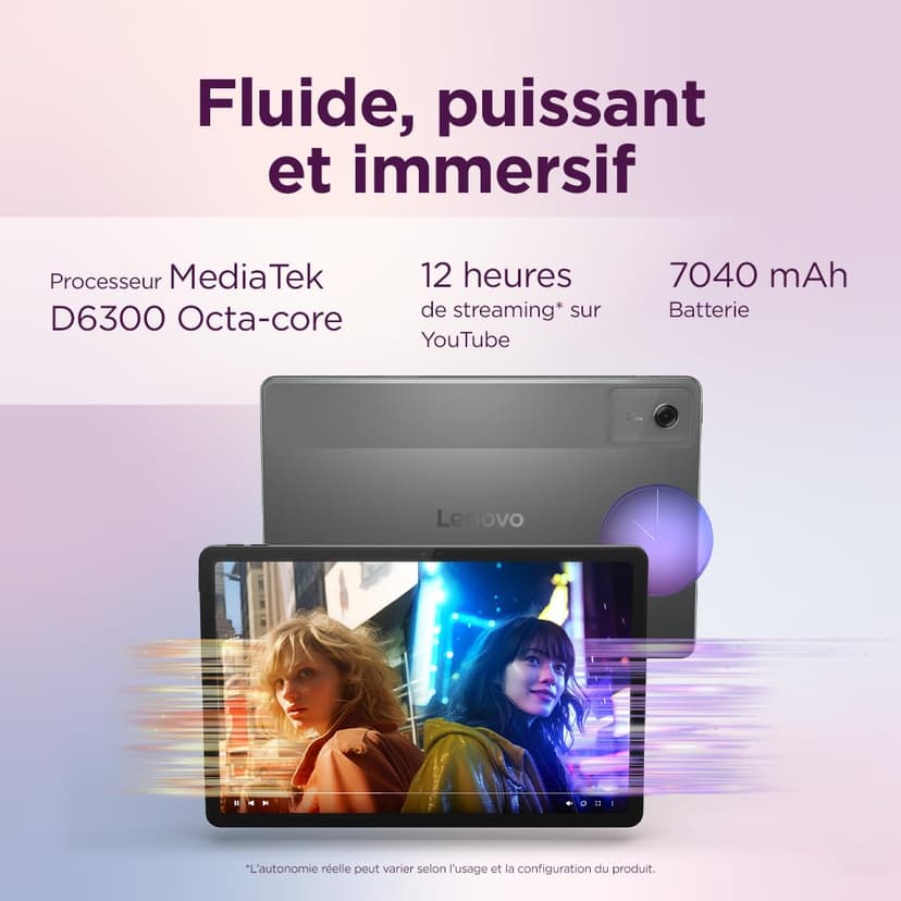 Lenovo Idea Tab – Touch Tablet, Integrated AI 11 Inch 2.5K, 90Hz (MediaTek Dimensity 6300, 8 Cores, 8 GB RAM, UFS 2.2 128GB, Android 15, Wifi5 + Bluetooth) Tab Pen + Folio Case – Grey - 7