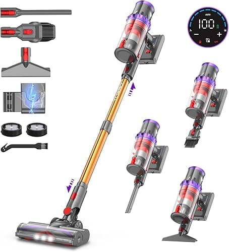coovy SU7 Aspirateur Balai sans Fil 580W/55Kpa/75Mins, As…