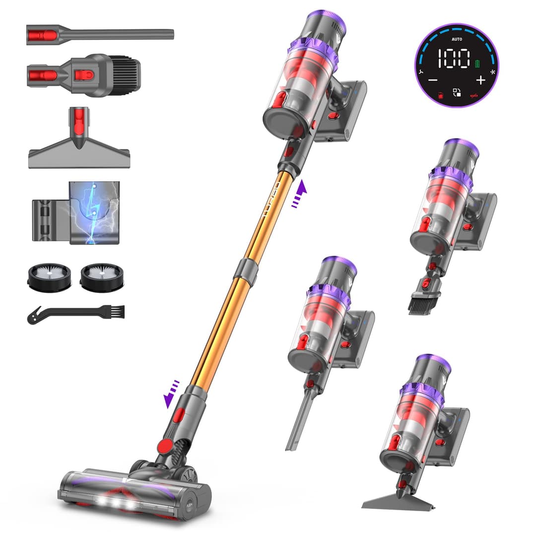 coovy SU7 Aspirateur Balai sans Fil 580W/55Kpa/75Mins, As…