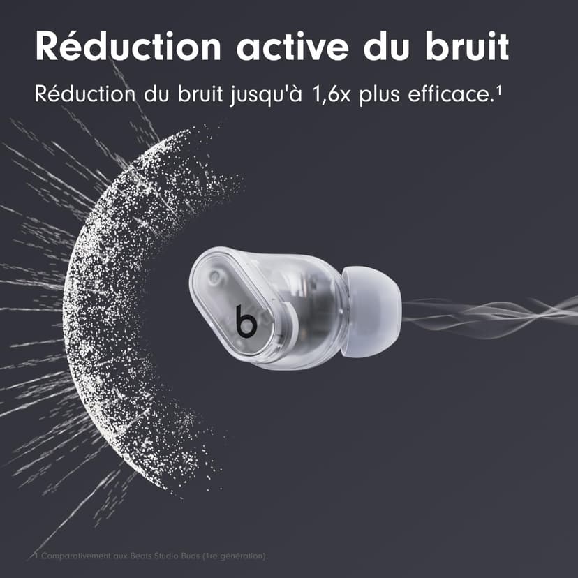 Beats Studio Buds + | Écouteurs Totalement sans Fil avec réduction du Bruit, Compatibilité améliorée avec Apple et Android, Micro intégré, Écouteurs Bluetooth Audio Spatial – Transparent - 2