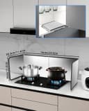 Plaque Anti Projection Cuisine 4 Côtés Anti Eclaboussure Cuisine Pliable Protection Plaque de Cuisson Facile À Nettoyer Gadget Cuisine Anti-éclaboussures pour la Cuisine et Cuisinière 76x29x30cm - 2