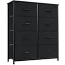 Somdot Tall Chest of Drawers for Bedroom with 8 Drawers, Wide Storage Organiser Fabric Dresser for Closet Nursery Bedside Living Room Laundry Entryway Hallway, Black - 1