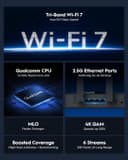 Cudy Tri-Band WiFi 7 BE11000 Router, 6-Stream 10 Gbps, 4 × 2.5G Ports, Up to 11000Mbps, VPN Server and Client, Cudy APP and Mesh, 6 × High-gain Antennas, WR11000 - 3