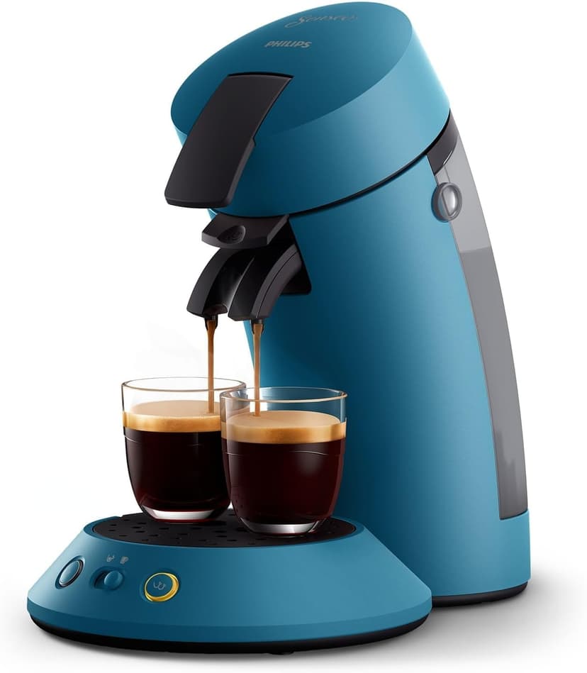 PHILIPS Senseo Original Plus CSA210/00 Coffee Pod Machine (Coffee Strength Choice, Coffee Boost Technology, Recycled Plastic), Blue Pavone - 1