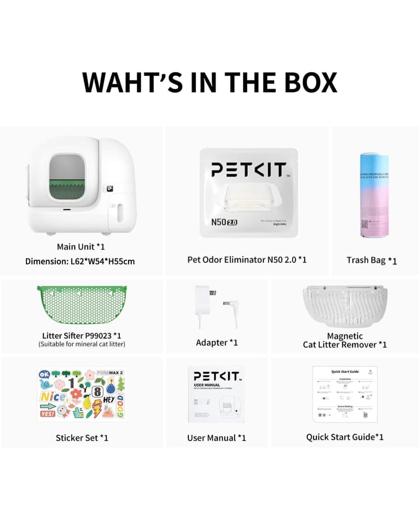 PETKIT Pura Max 2 Self-Cleaning Cat Litter Tray, 76 L Cat Litter Tray, Self-Cleaning, xSecure, Odour Removal, App Control, Large Capacity, for Multiple Cats (Deodorant and Sand Cushion Free, with N50) - 9