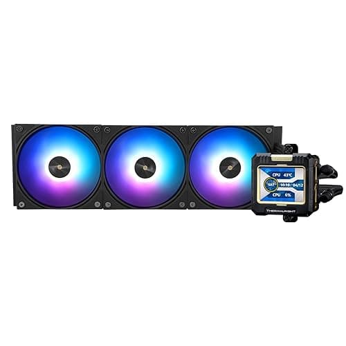 Thermalright FW 360 Noir ARGB Refroidissement à Eau pour CPU avec 3 Ventilateurs PWM, Écran LCD de Résolution 320 * 240 IPS, Refroidisseur de CPU Liquide pour PC Aio AMD/Intel : AM4/AM5/LGA1700/1851