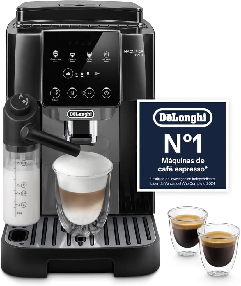 De'Longhi Magnifica Start ECAM222.60.BG Automatic Coffee Machine with LatteCrema Milk System for Automatic Cappuccino, 4 Direct Selection Buttons, Soft Touch Control Panel, Function - 1